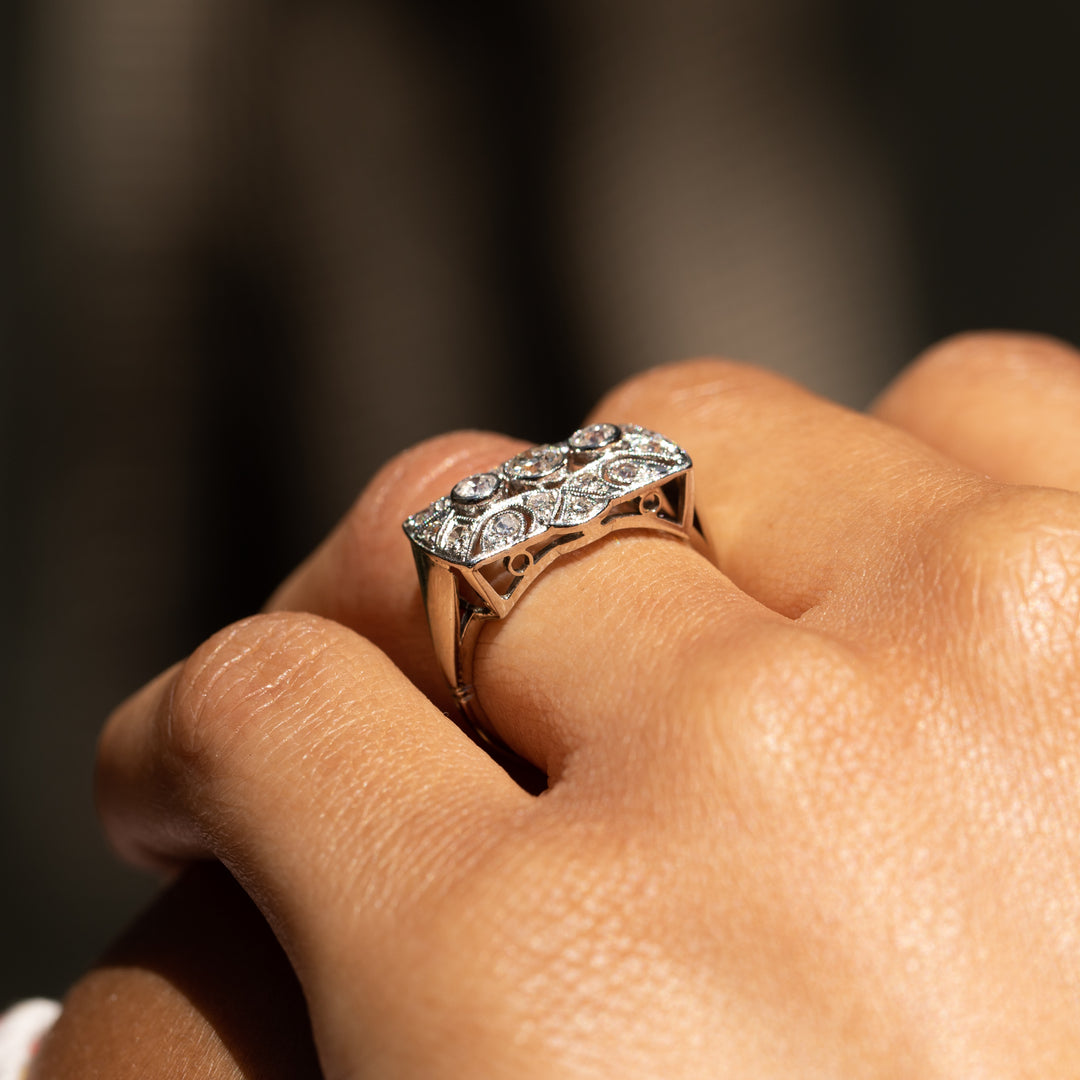 1920s Old European Cut Diamond, Platinum, and 14k Gold Ring