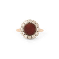 Victorian Garnet and Old Mine Cut Diamond Cluster Ring