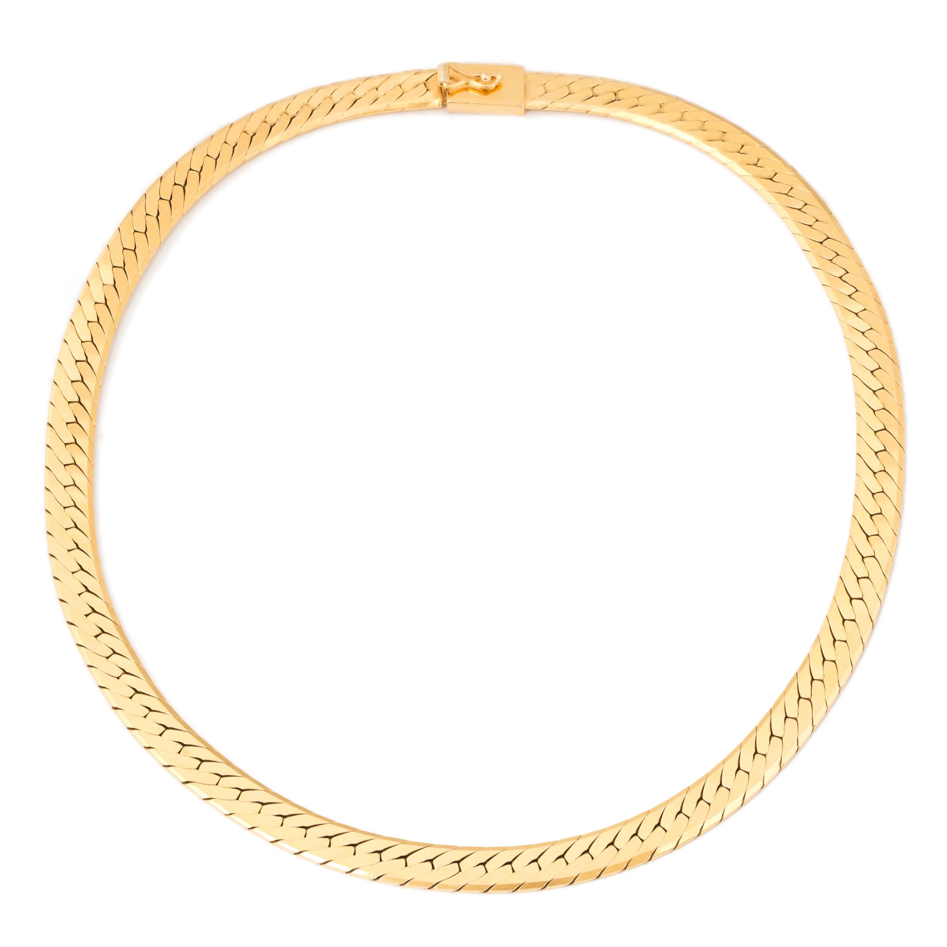 Herringbone 14k Gold Chain Necklace