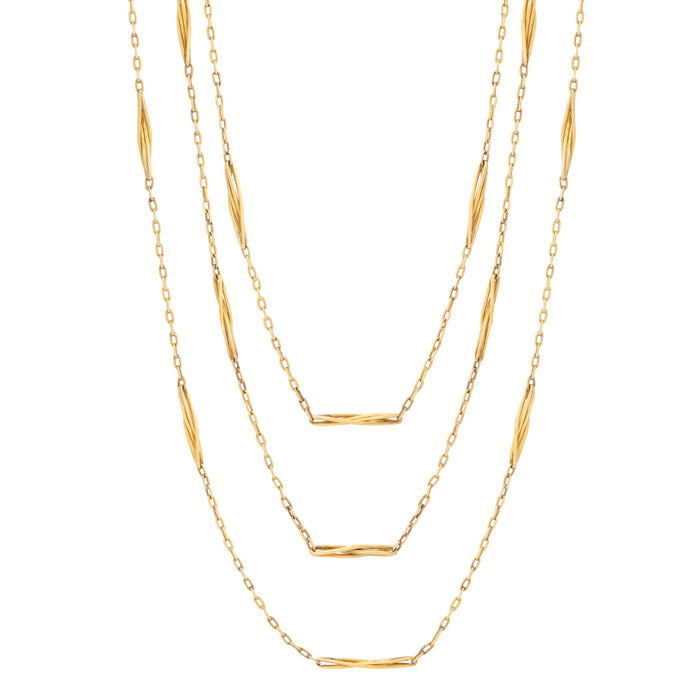 Fancy Link 62" 14k Gold Extra Long Chain Necklace