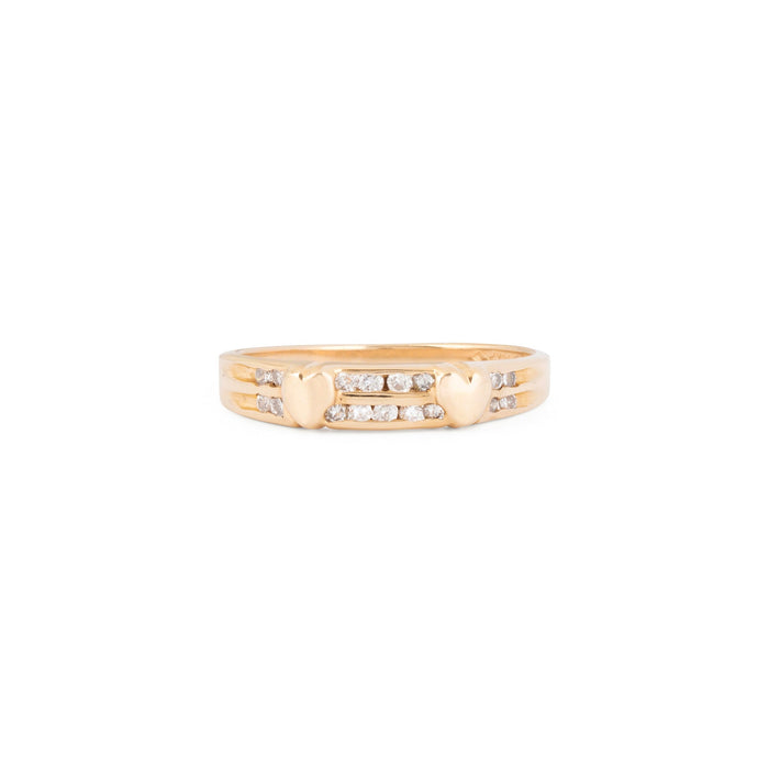 Diamond and 14k Gold Heart Band Ring