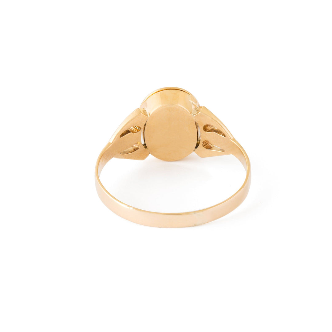 Early 20th Century Sapphire, Pearl, and 8k Gold Poison Ring