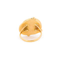 Green Turquoise and 14k Gold Leaf Ring