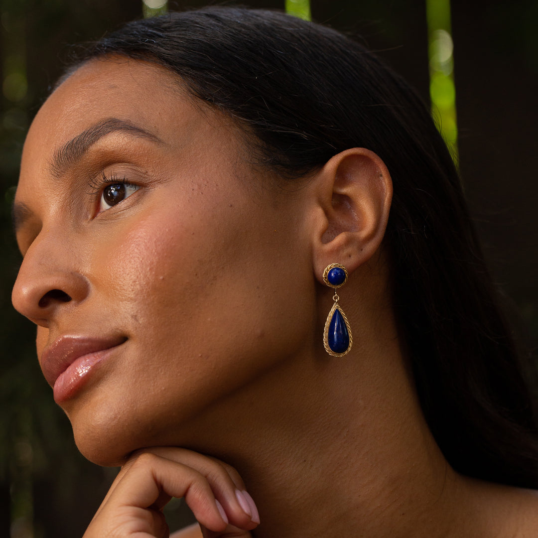Lapis Lazuli and 14k Gold Dangle Earrings