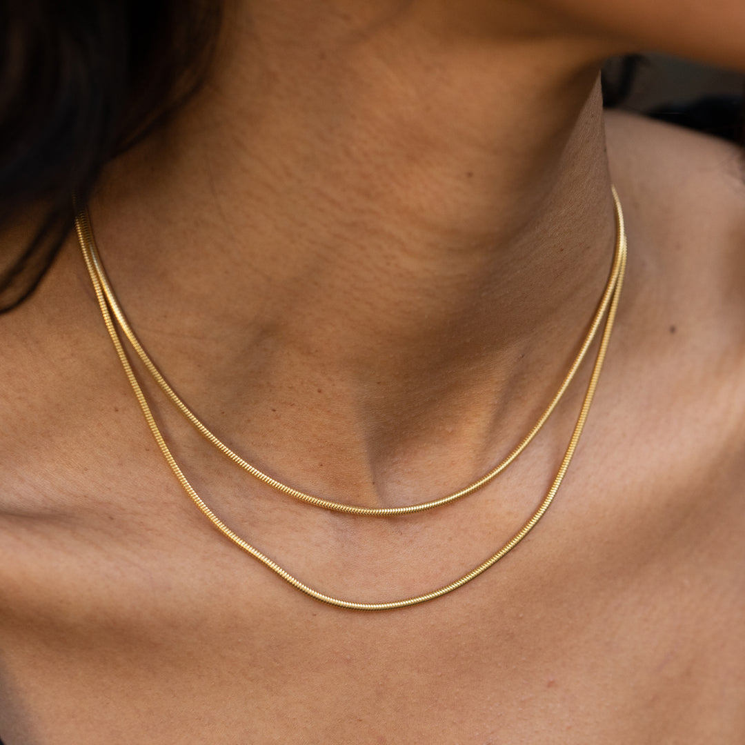 18K Gold Snake Chain 32" Necklace