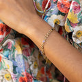 Italian 14K Gold and Multi-Color Stone Link Bracelet
