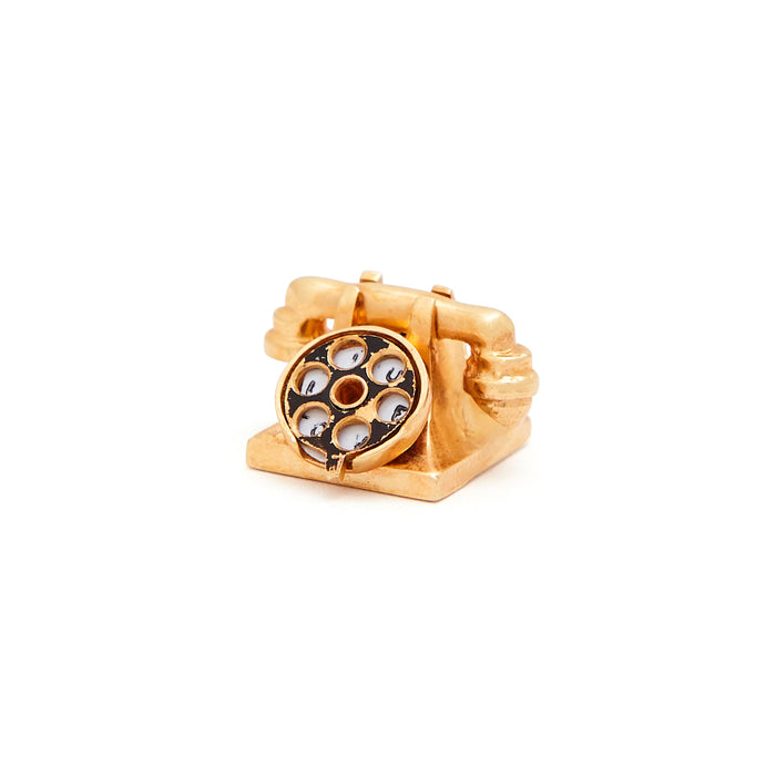 Rotary Phone Movable 14k Gold Charm