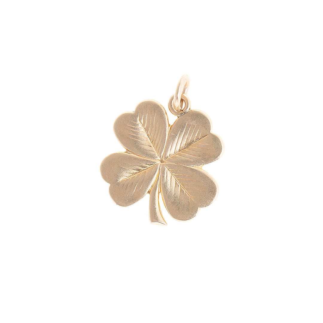 Four-Leaf Clover Shamrock 14k Gold Charm