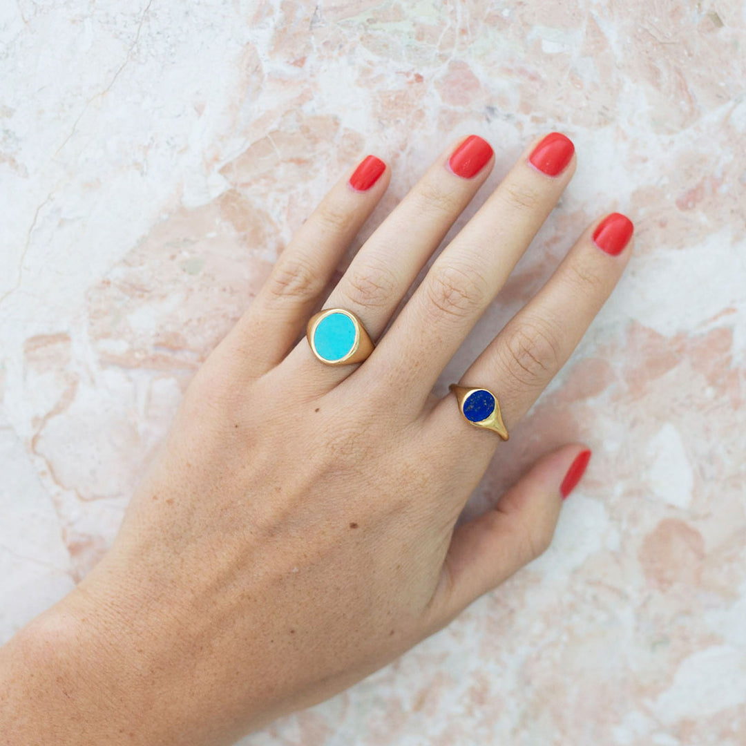 The F&B Petite Stone Signet Ring
