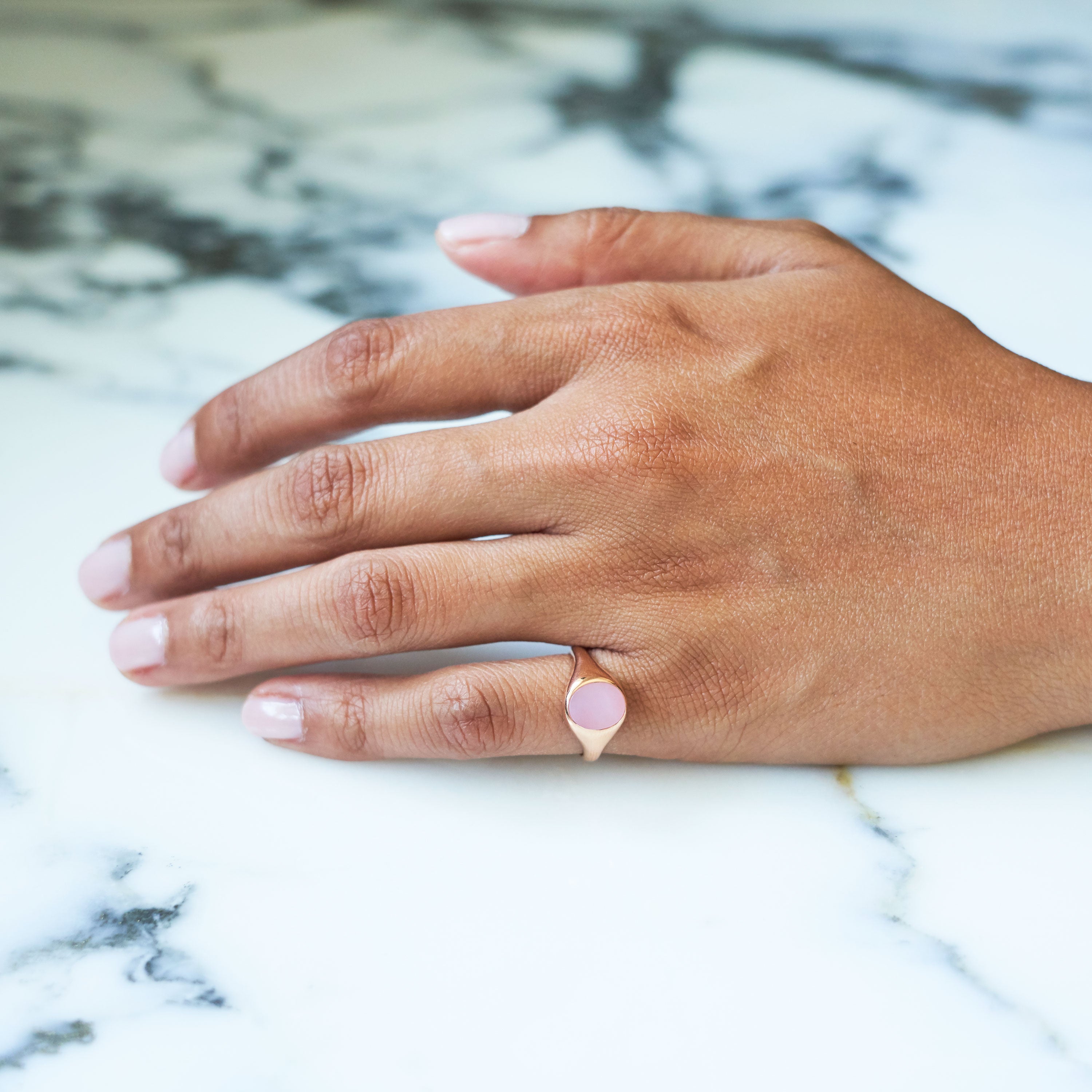 The F&B Petite Stone Signet Ring