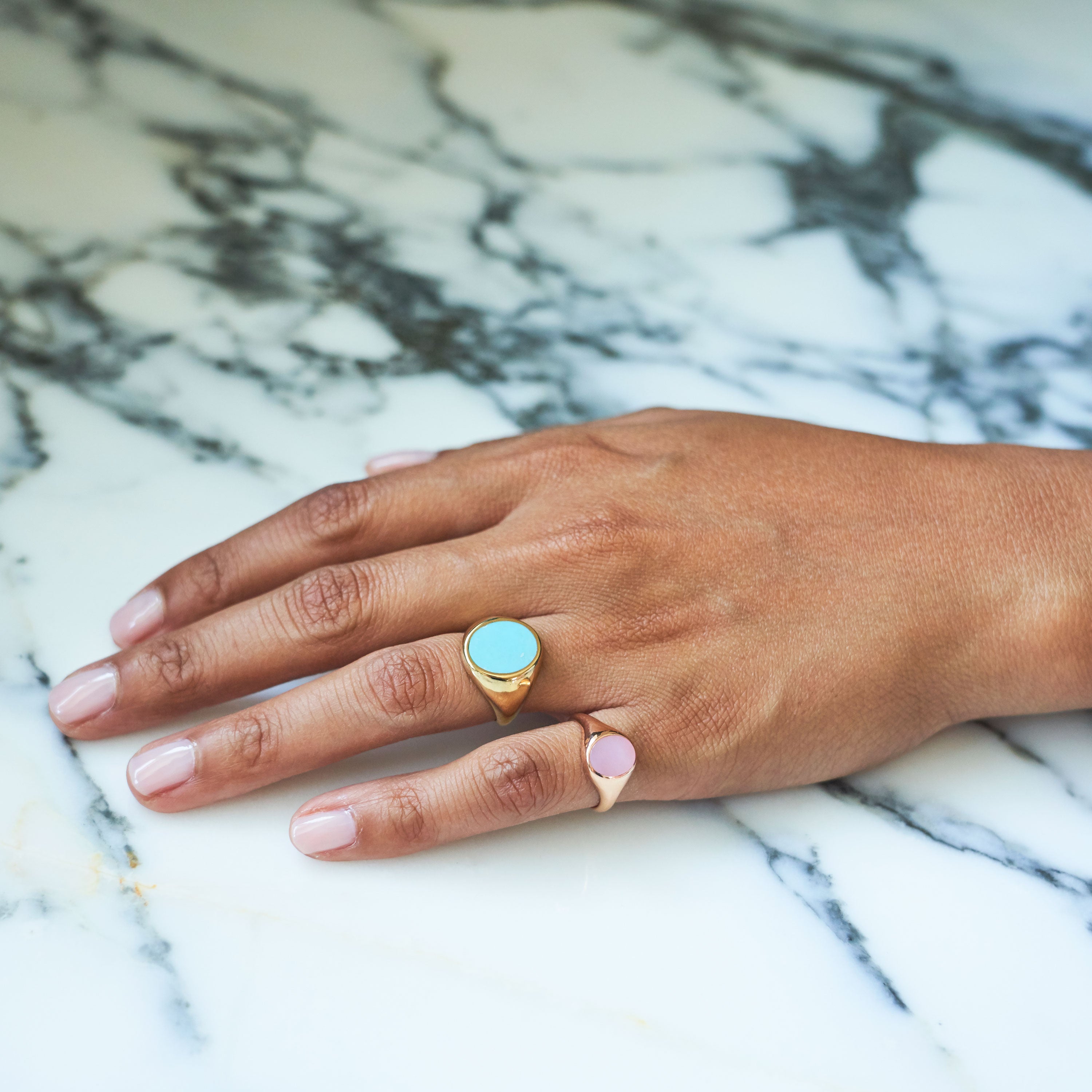 The F&B Petite Stone Signet Ring