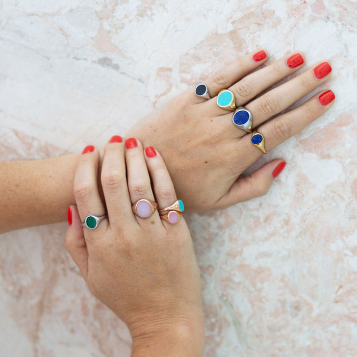 The F&B Petite Stone Signet Ring