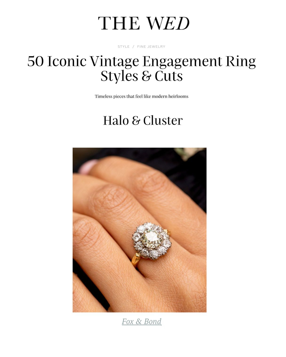 THE WED: 50 Iconic Vintage Engagement Ring Styles & Cuts