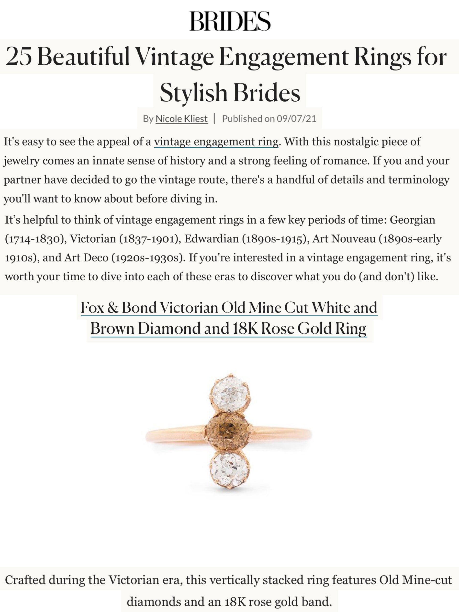 Brides: 25 Beautiful Vintage Engagement Rings for Stylish Brides