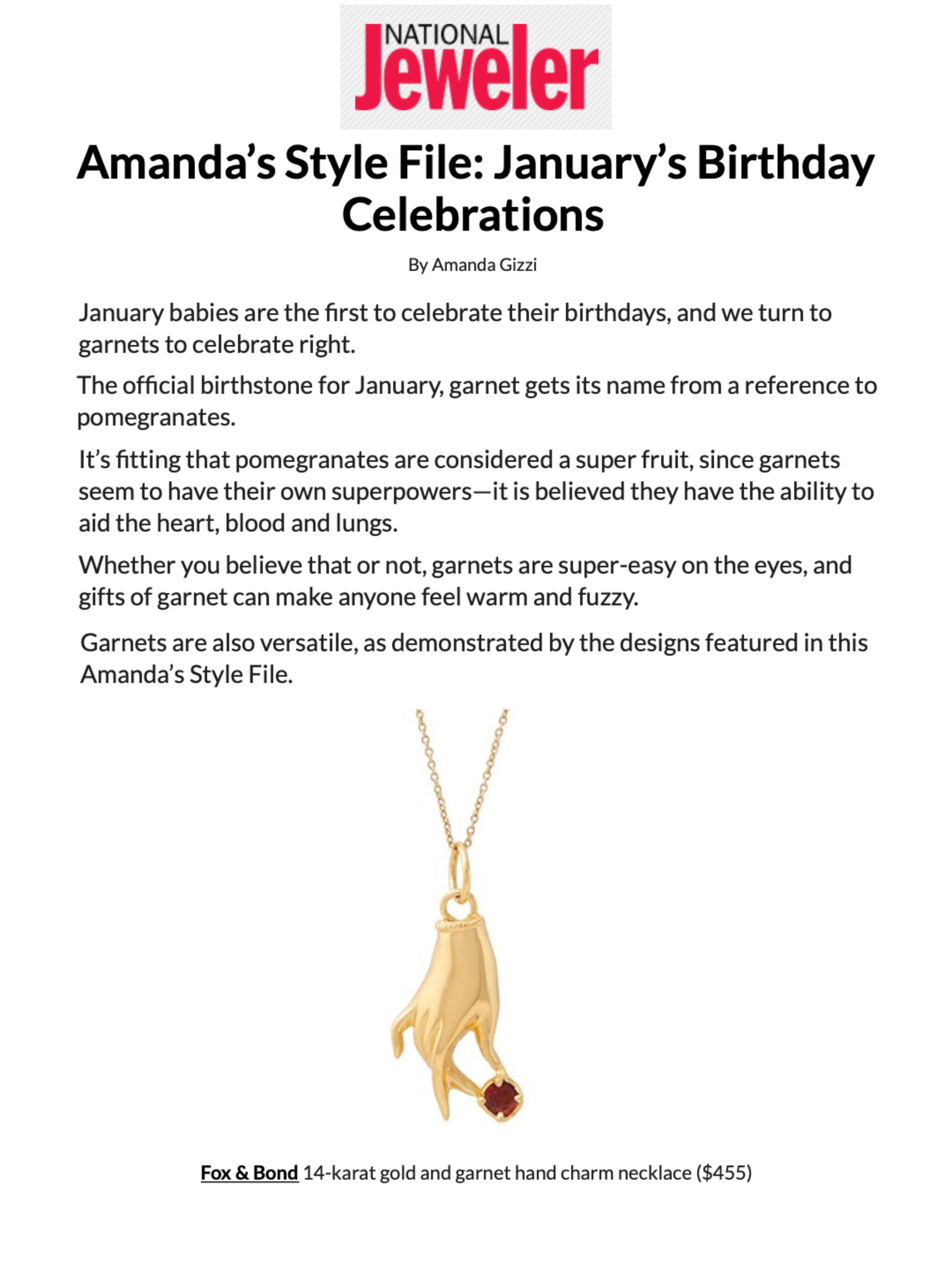 National Jeweler: January’s Birthday Celebrations