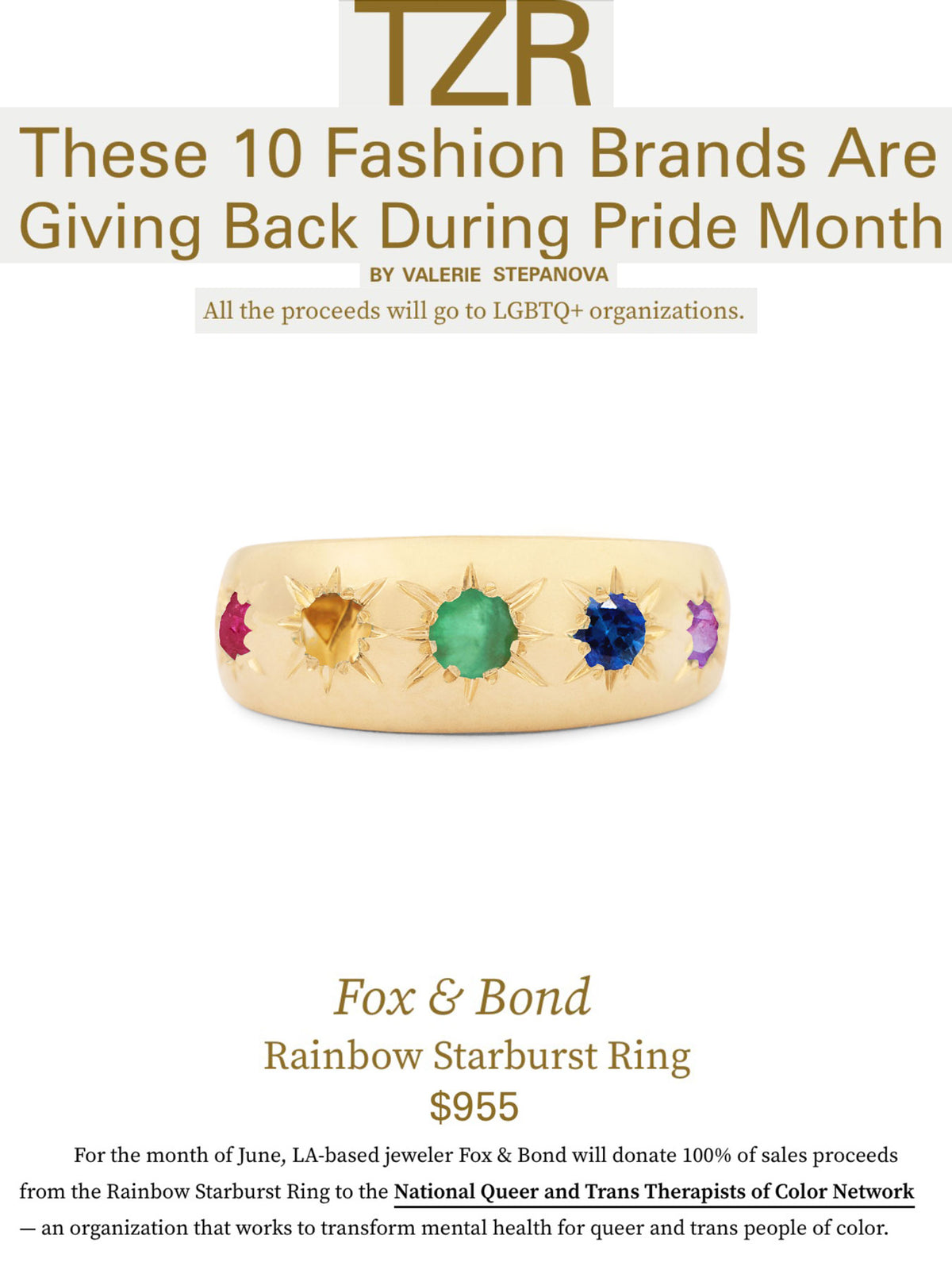 The Zoe Report: These 10 Fashion Brands Are Giving Back During Pride Month