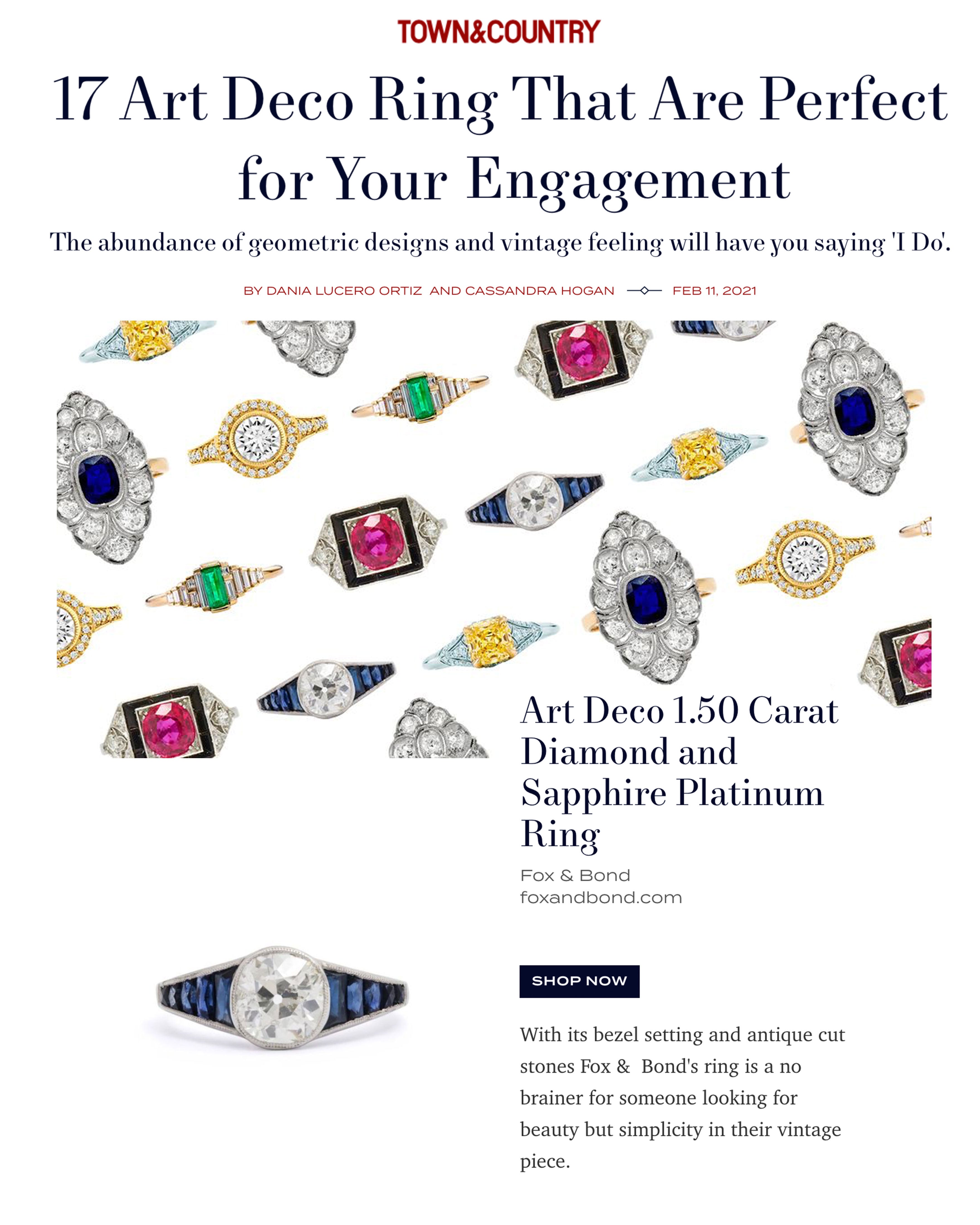Town & Country: 17 Art Deco Ring That Are Perfect for Your Engagement