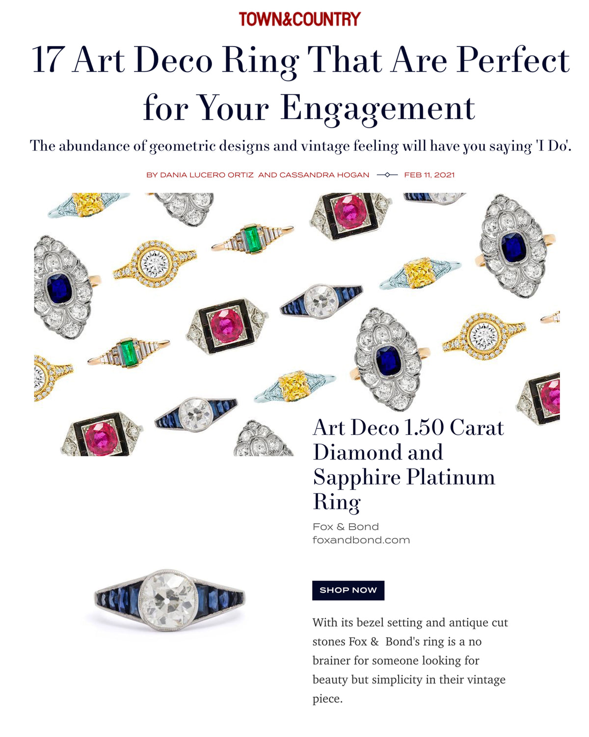 Town & Country: 17 Art Deco Ring That Are Perfect for Your Engagement