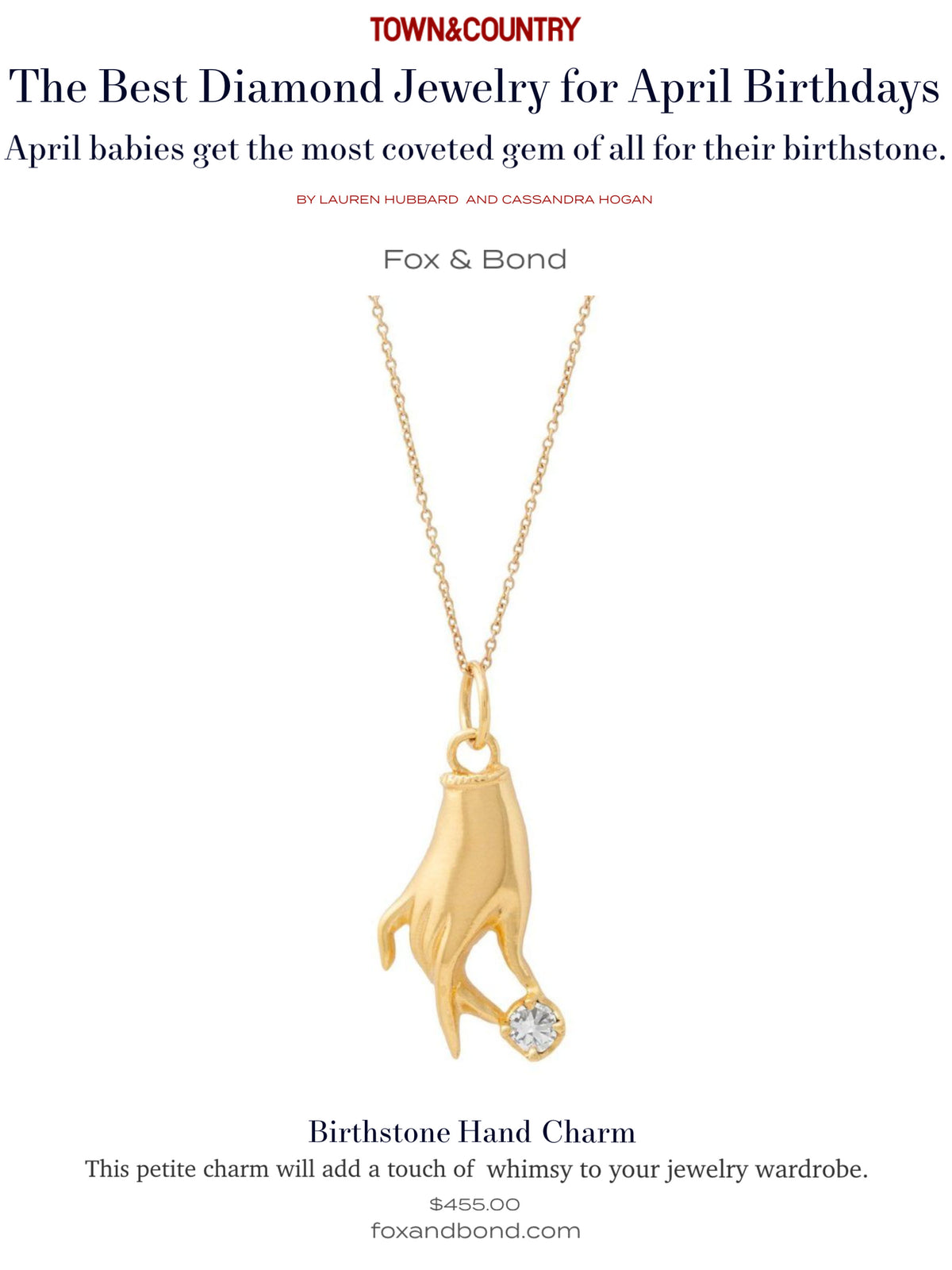 Town & Country: The Best Diamond Jewelry for April Birthdays