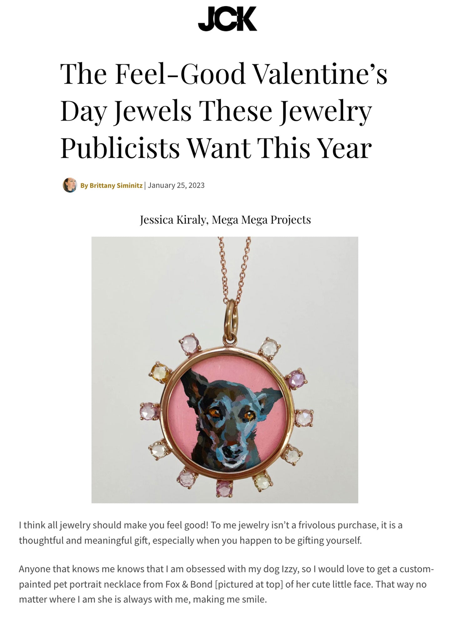 JCK: The Feel-Good Valentine’s Day Jewels These Jewelry Publicists Want This Year