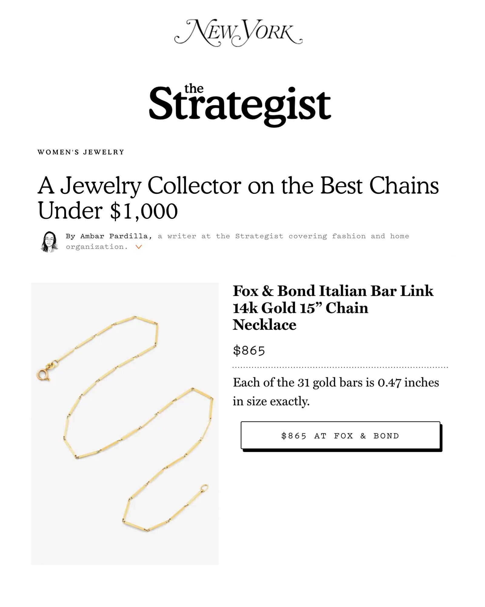 The Strategist: A Jewelry Collector on the Best Chains