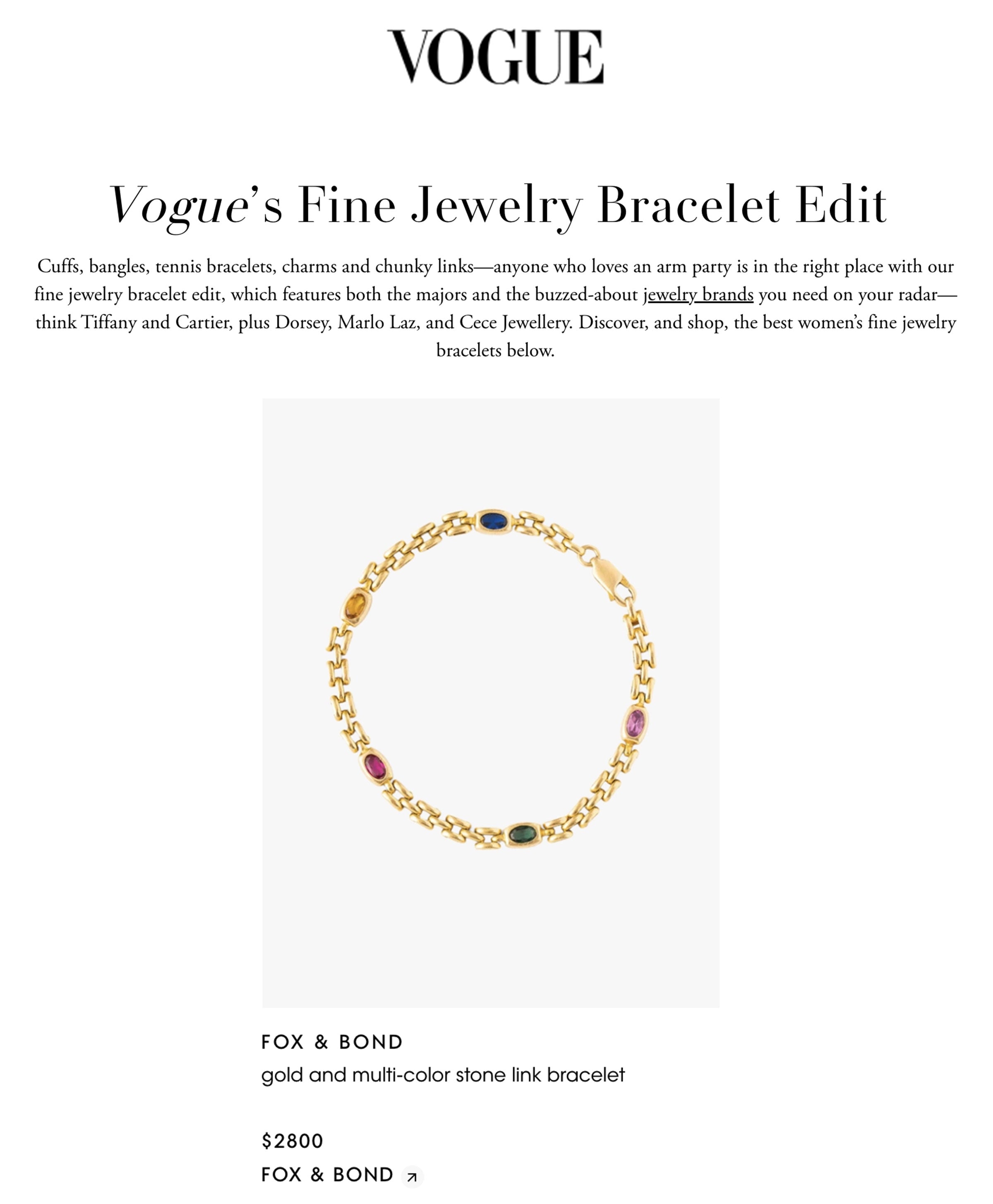 Vogue’s Fine Jewelry Bracelet Edit