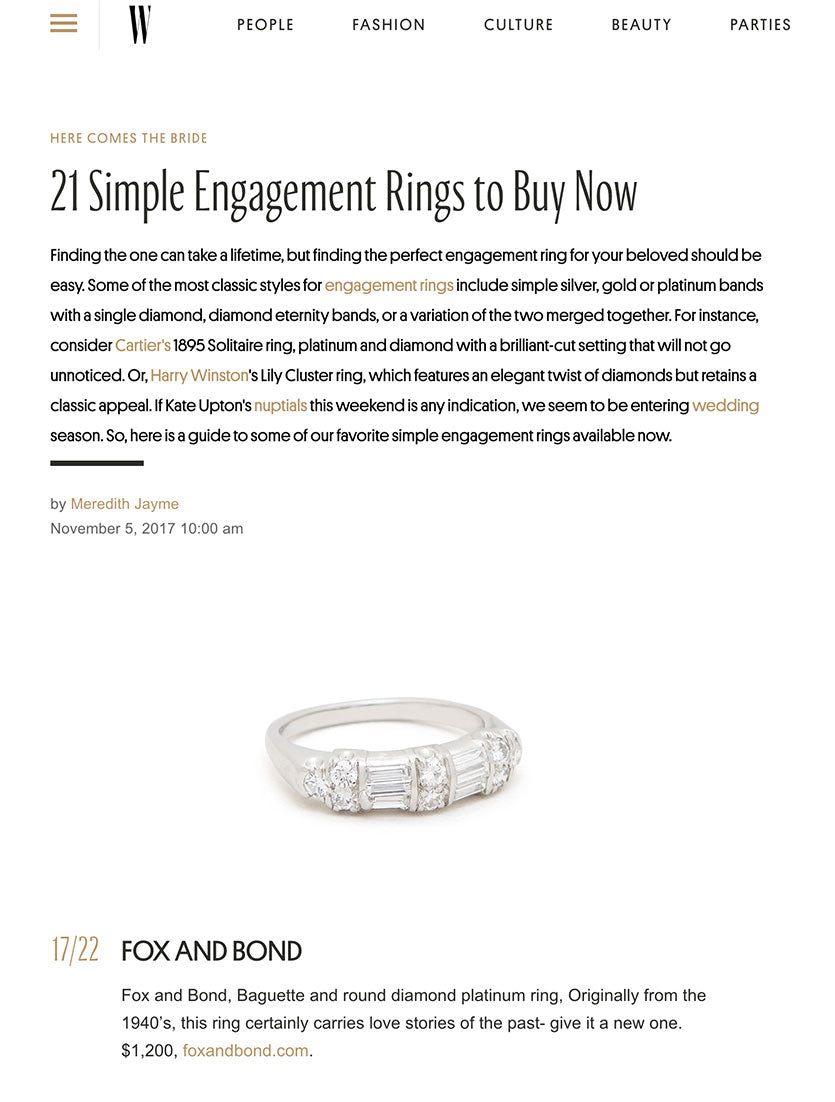 WMagazine.com: 21 Simple Engagement Rings to Buy Now
