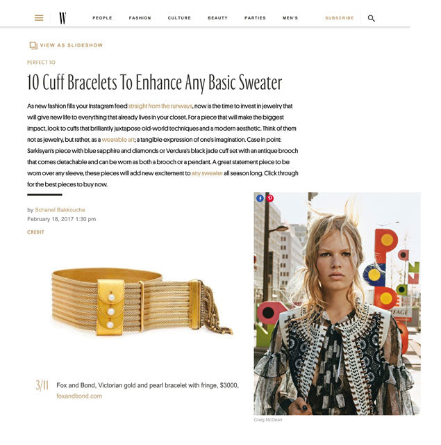 WMagazine.com: 10 Cuff Bracelets To Enhance Any Basic Sweater