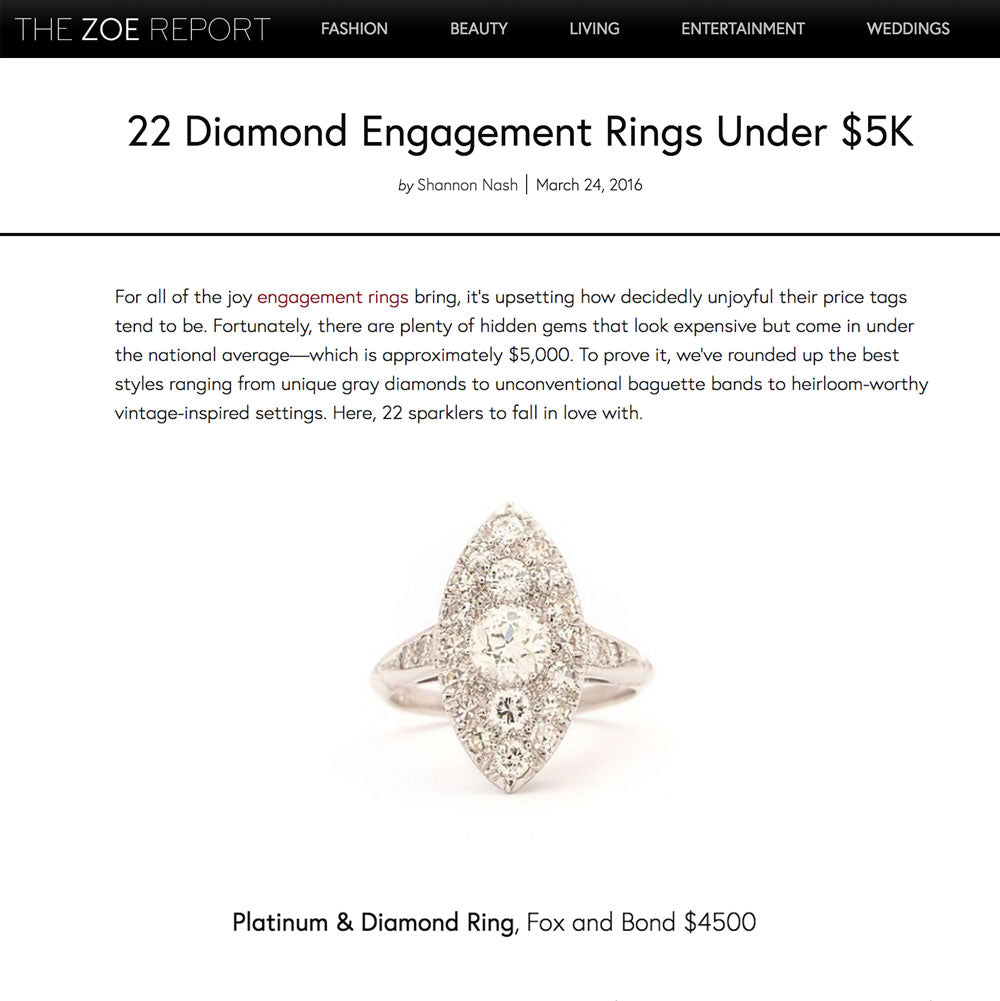 The Zoe Report: 22 Diamond Engagement Rings Under $5K
