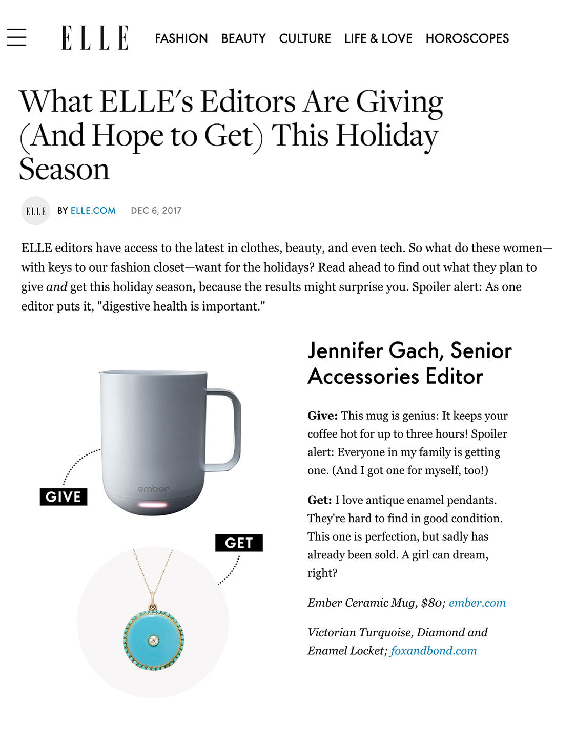 ELLE.com: What ELLE's Editors Are Giving (And Hope to Get) This Holiday Season