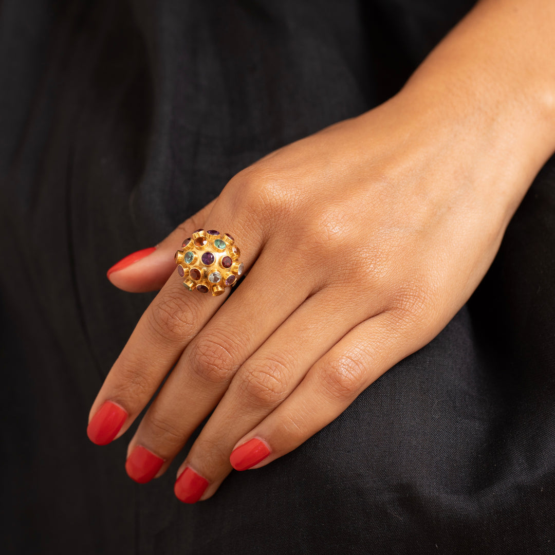 Sputnik Tourmaline and 18K Gold Ring