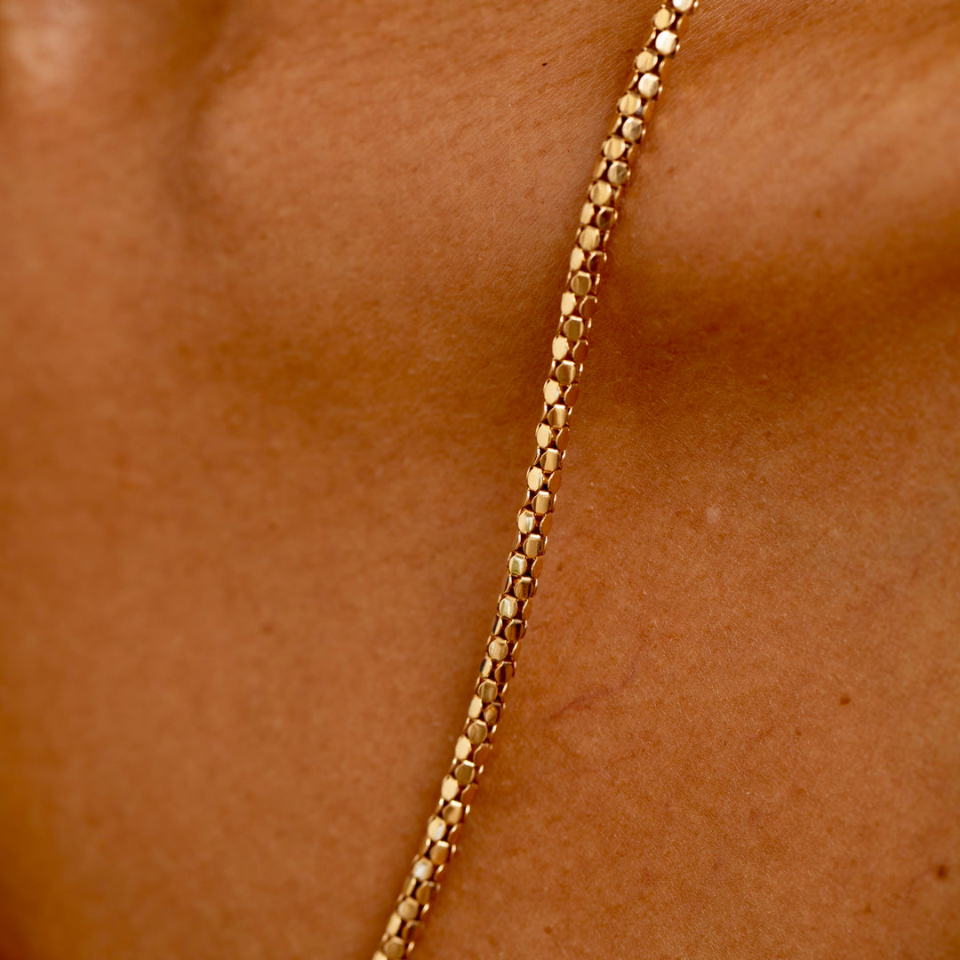 Popcorn 18K Gold 24" Chain Necklace