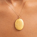Birks Engraved Monogram 14K Gold Locket Necklace