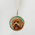 The F&B Custom Hand-Painted Pet Portrait Necklace With Rose Cut Sapphires