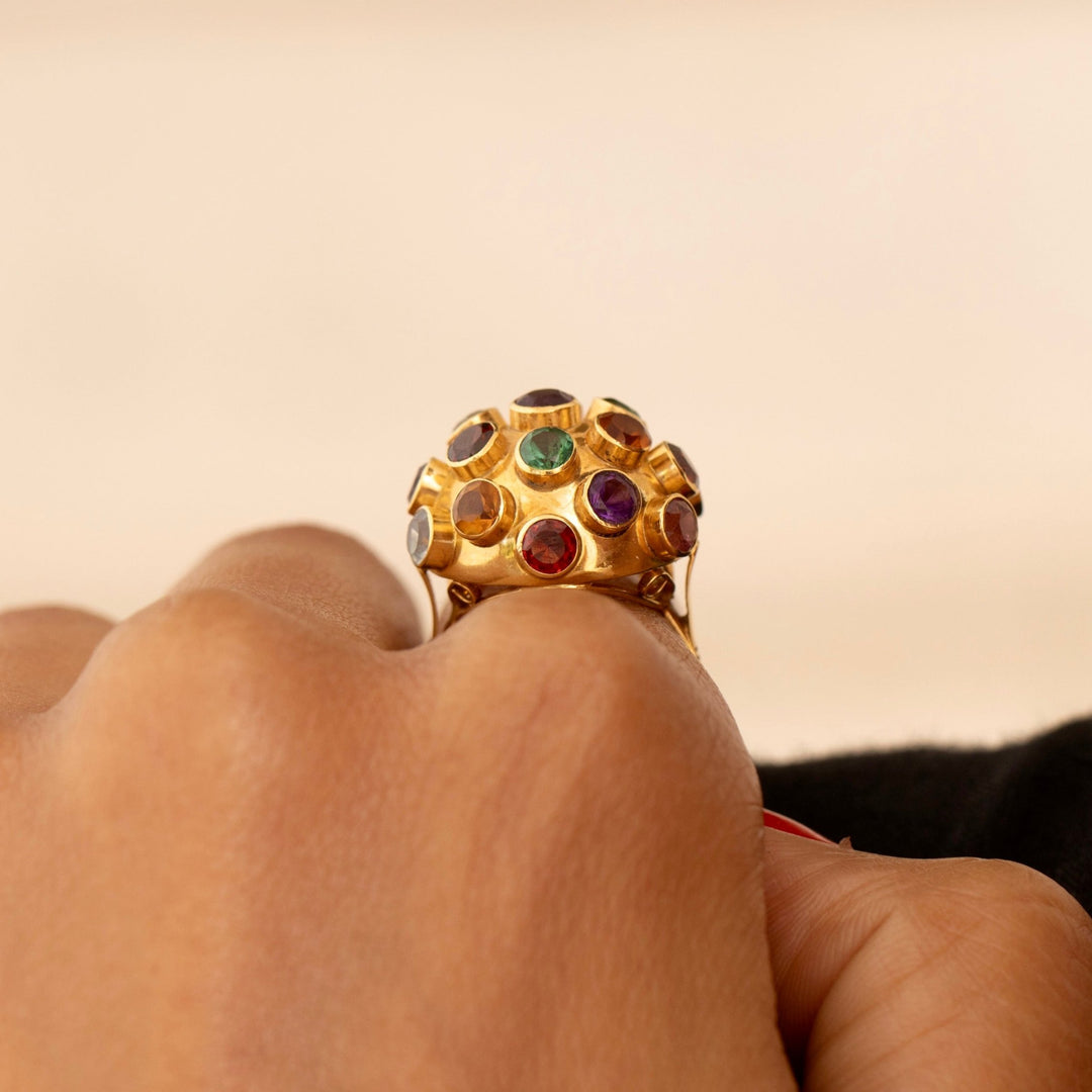 Sputnik Tourmaline and 18K Gold Ring