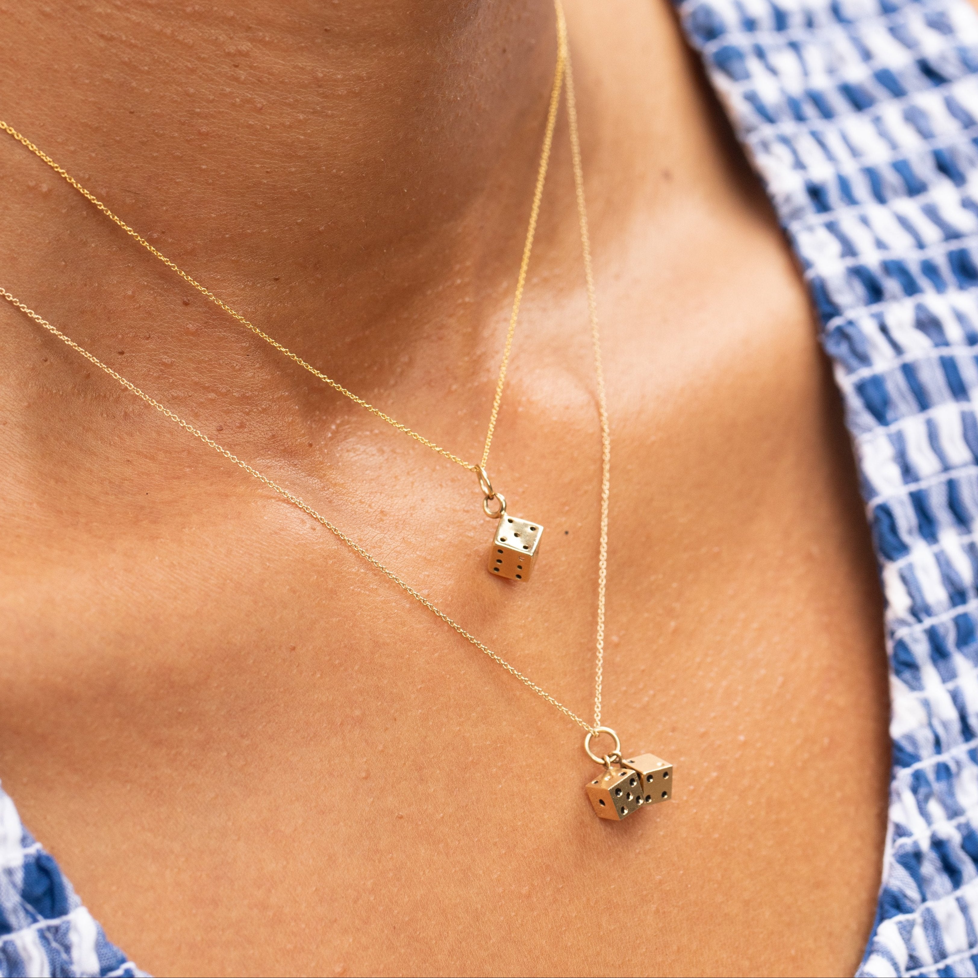 Single Dice 14k Gold Charm