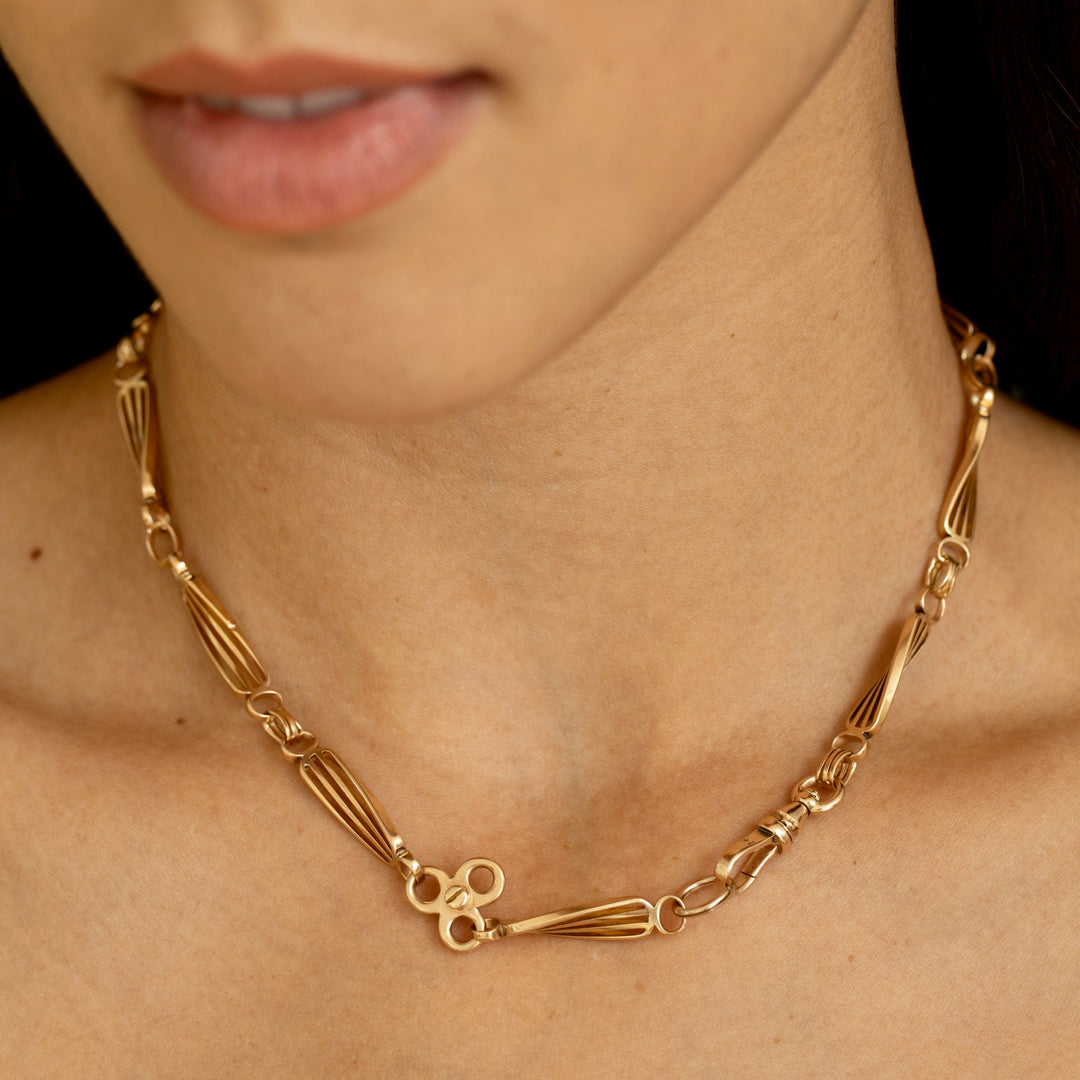 Victorian 14K Gold 16" Watch Chain Necklace