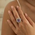 Pink Sapphire, Diamond, and 18K Gold, and Platinum Ring