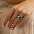 20th Century Sapphire, Diamond, and 14K Gold Ring