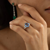 20th Century Sapphire, Diamond, and 14K Gold Ring