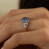20th Century Sapphire, Diamond, and 14K Gold Ring