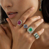 20th Century Sapphire, Diamond, and 14K Gold Ring