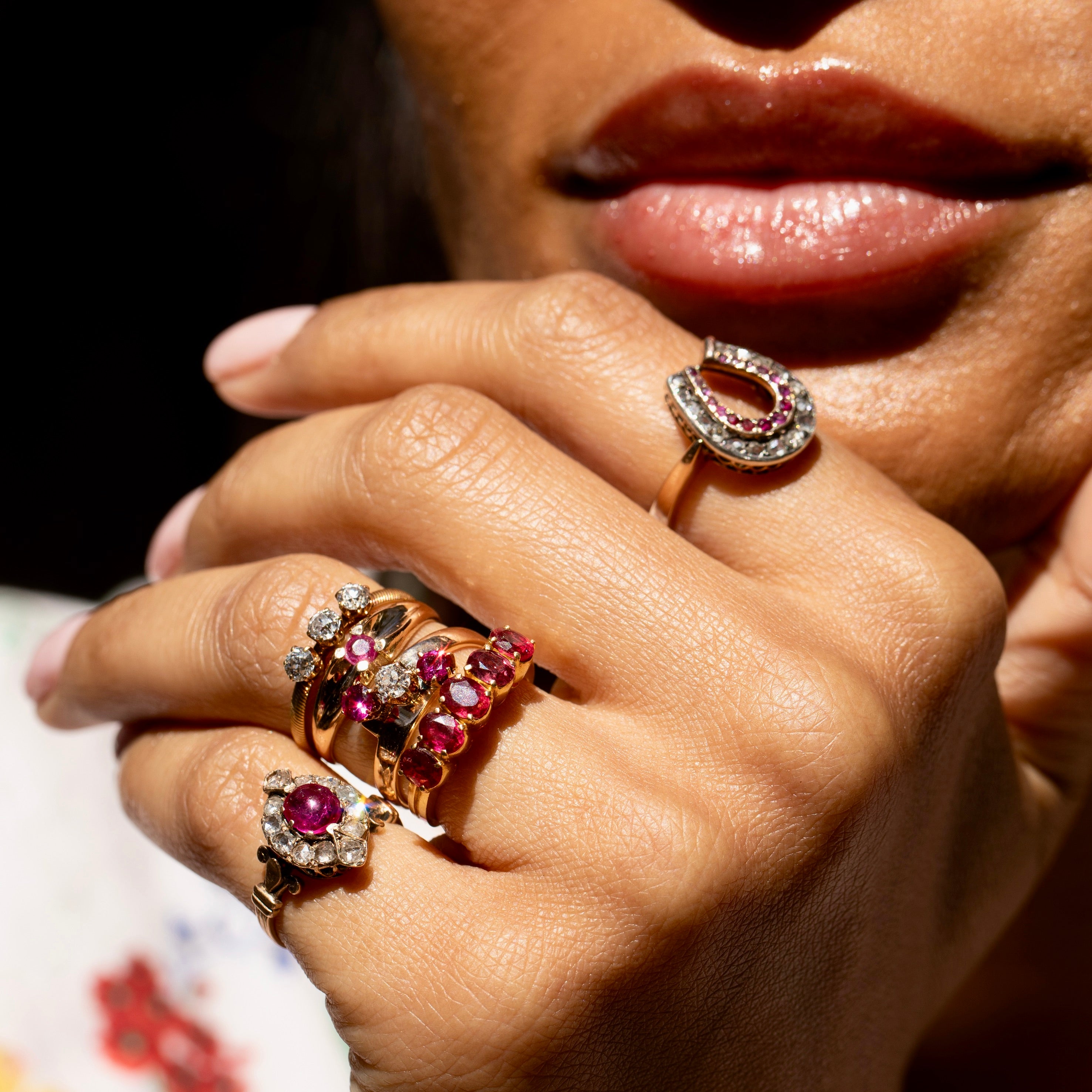 Five-Stone Ruby and 22K Gold Ring