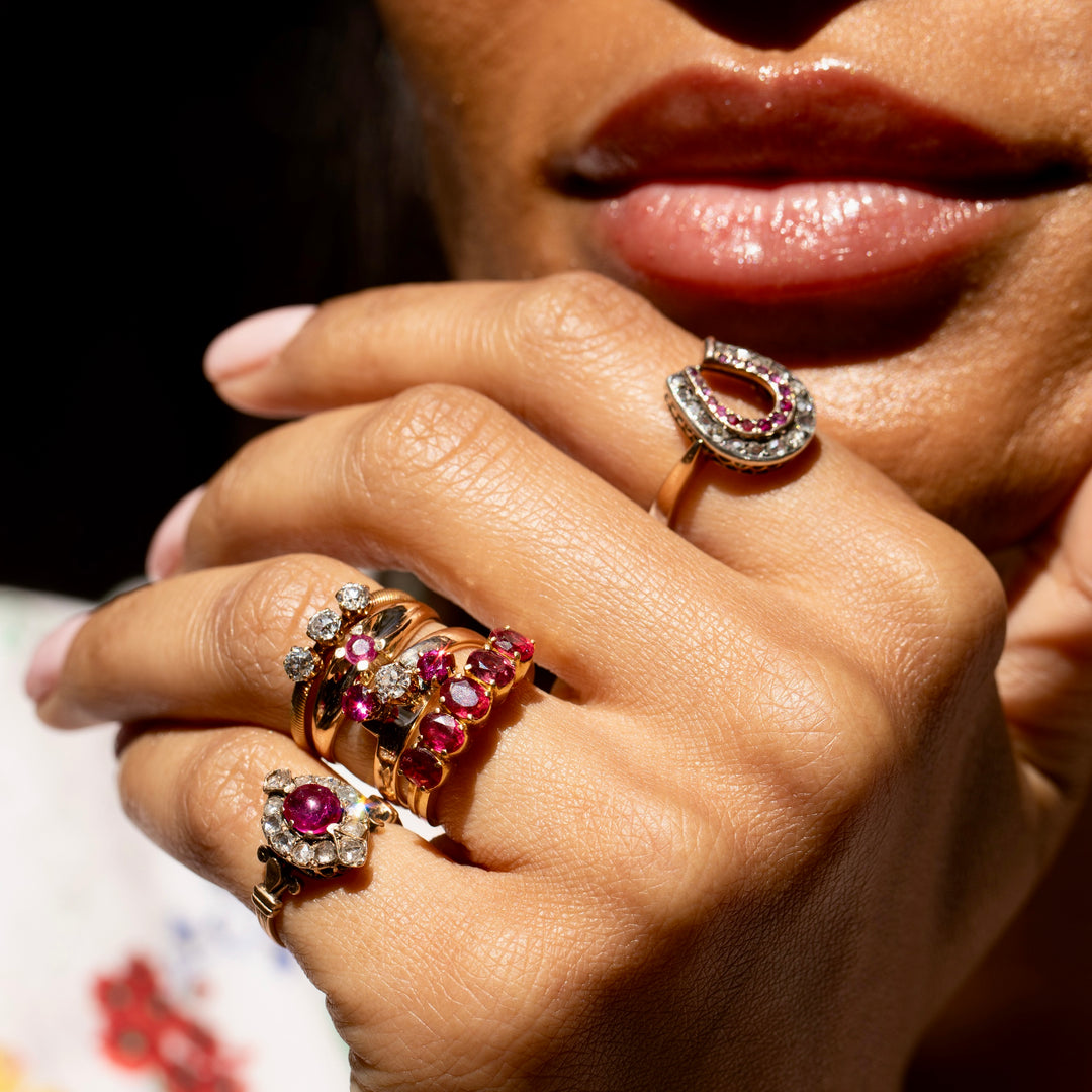 Five-Stone Ruby and 22K Gold Ring
