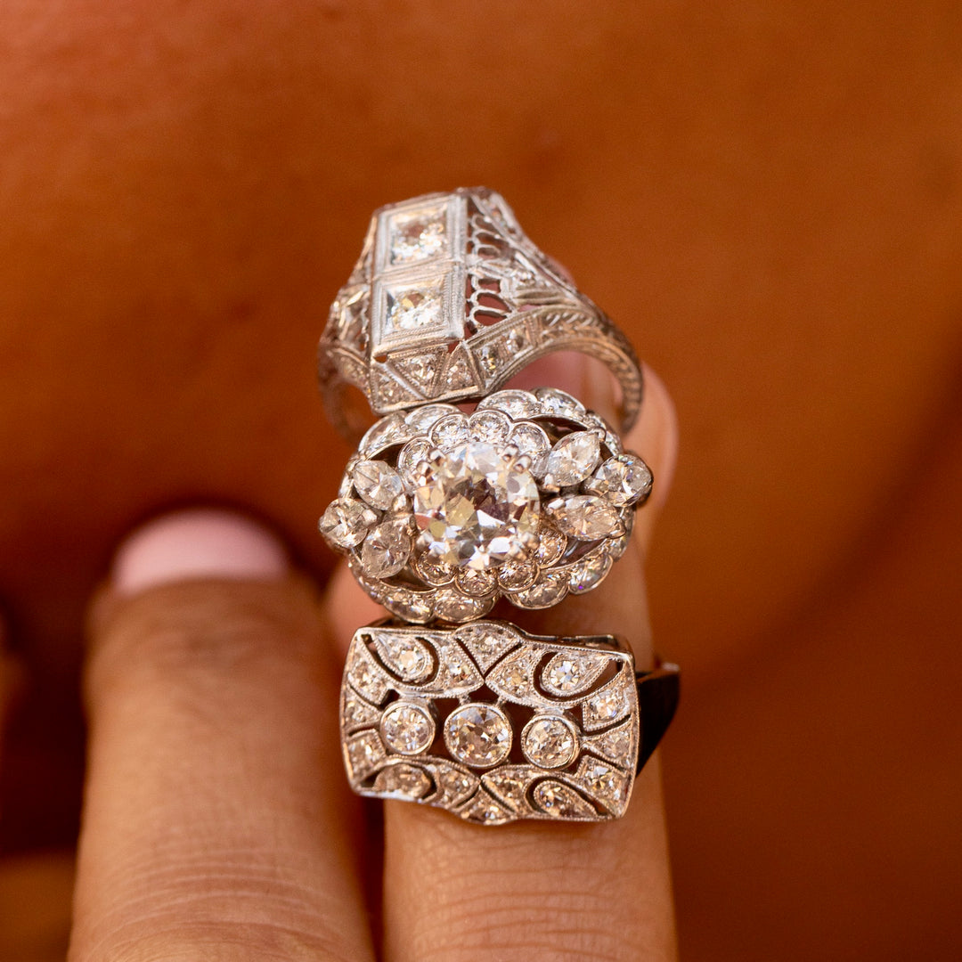 Edwardian Toi et Moi Diamond and Platinum Ring