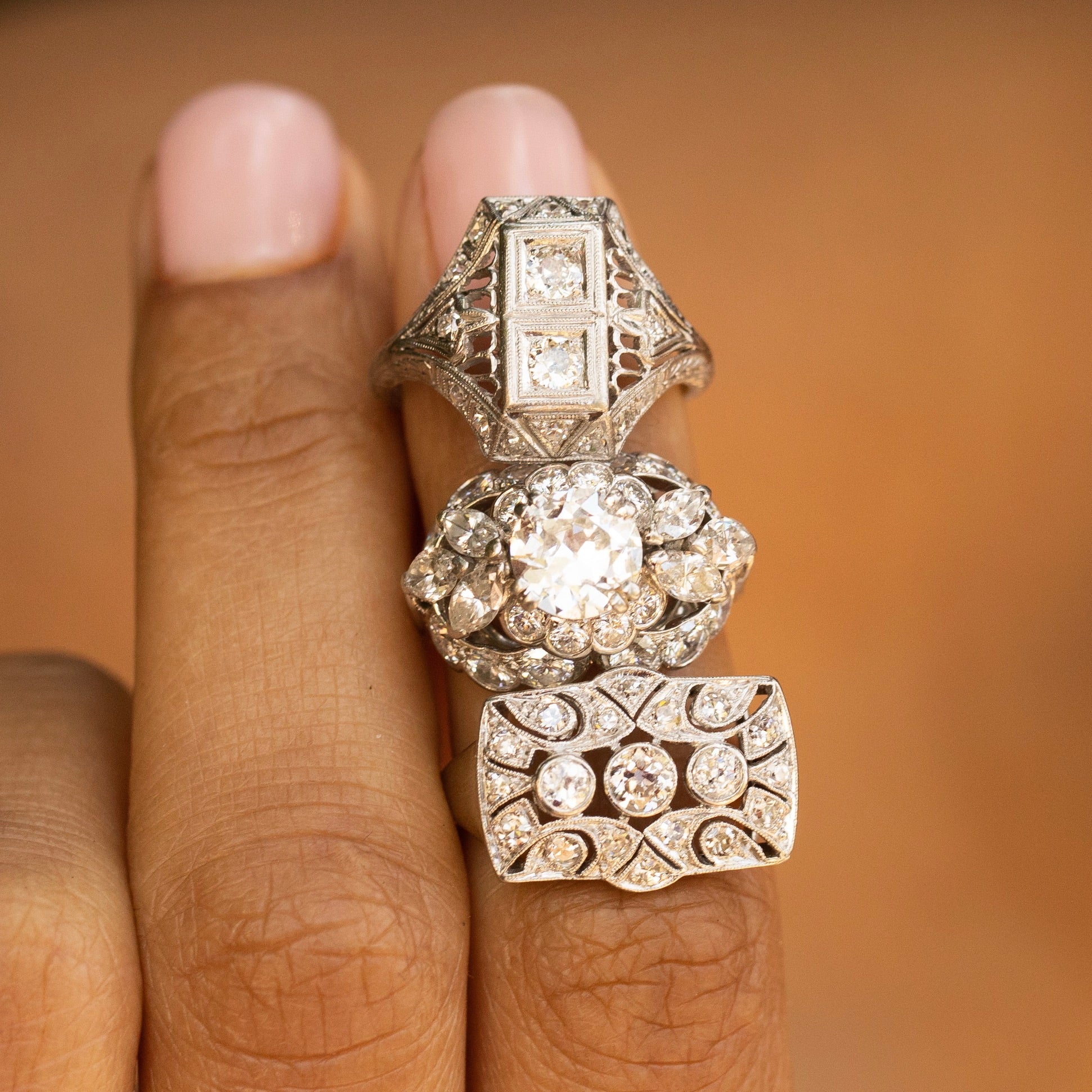 Harry Winston 1950s Diamond and Platinum Dome Ring