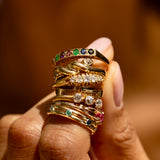 Multi-Stone 18k Gold Eternity Band