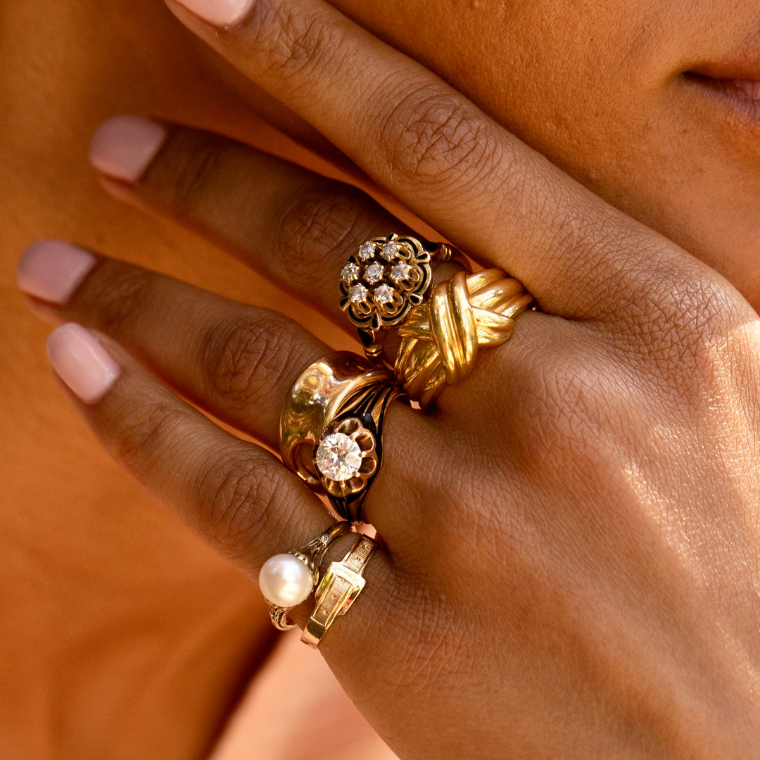 Authentic Tiffany Modern Key Ring 18K Yellow Gold Diamond