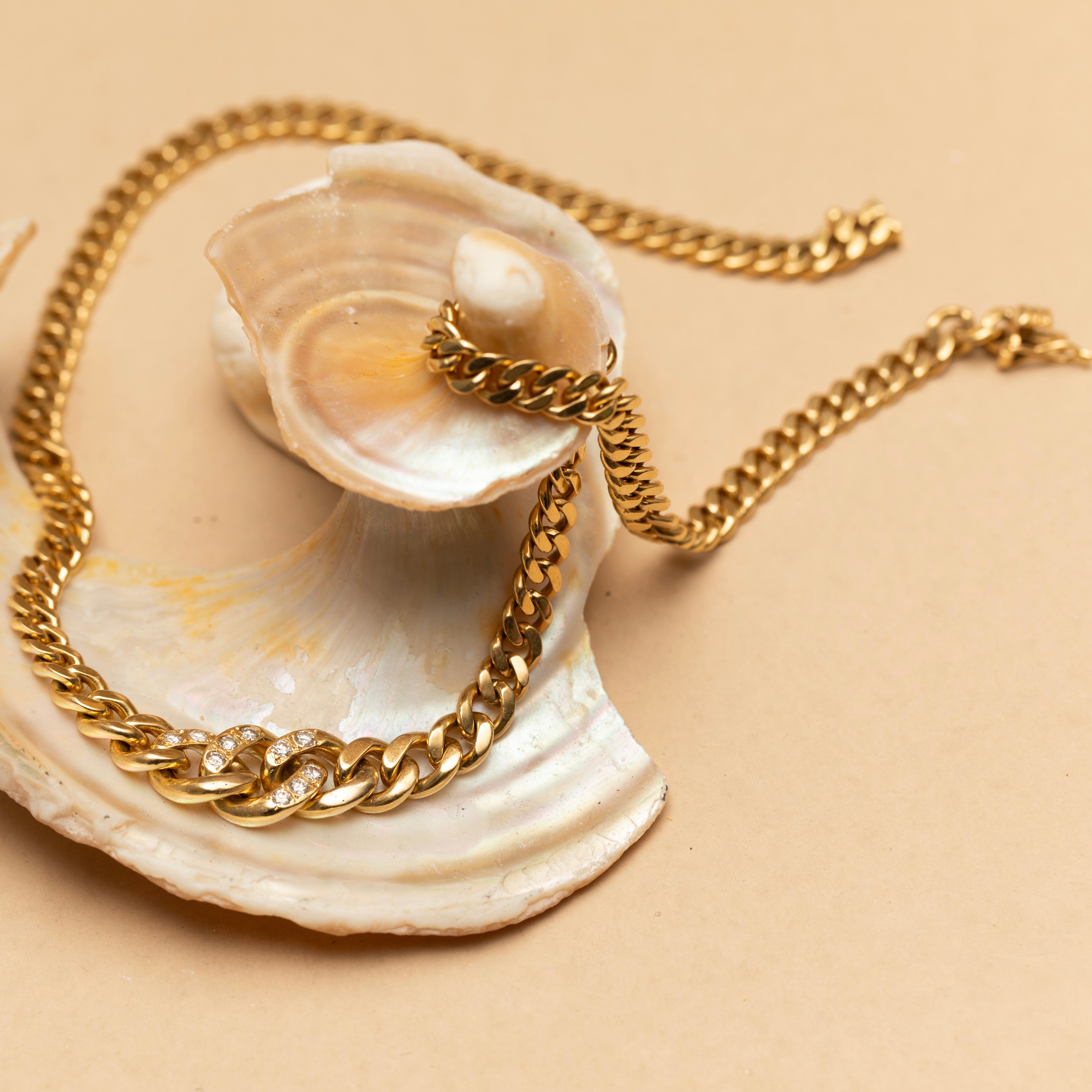 Cuban Link 18K Gold and Diamond Chain Necklace