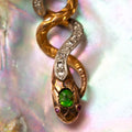 Victorian Snake Sapphire, Demantoid Garnet, Diamond, Ruby, Platinum, And 18K Gold Pendant